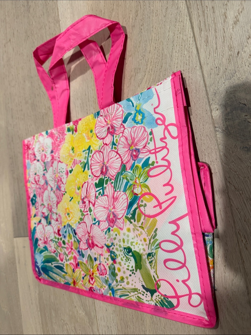 Lily Pulitzer Pink Floral Reusable Tote Bag